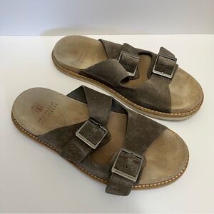 BRUNELLO CUCINELLI Brown Suede
Double-Strap Sandals